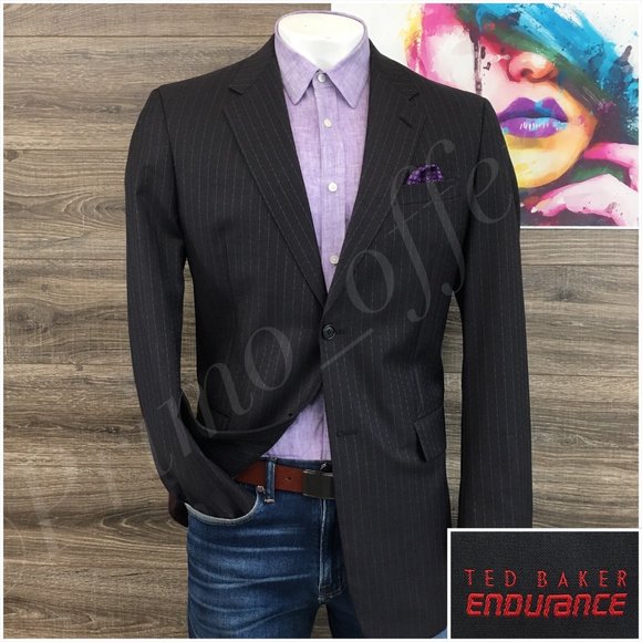 Ted baker Mens Suit‎ Jacket Blazer Sport Coat Two Button Wool 42L Casual Formal - Picture 1 of 13